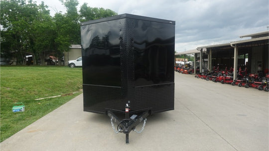 7x16 Enclosed Trailer Black V - Nose Blackout Pkg Tandem Axle Storage 6.4 Interior Height - SLE Equipment - 2