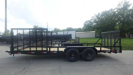 7x20 Heavy Duty Straight Deck Utility Trailer (2) 5,200lb Axles With (2) Side Gates 10K GVWR - SLE Equipment - 3