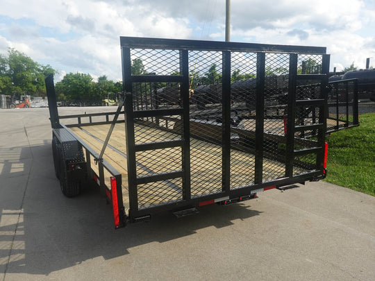 7x20 Heavy Duty Straight Deck Utility Trailer (2) 5,200lb Axles With (2) Side Gates 10K GVWR - SLE Equipment - 5