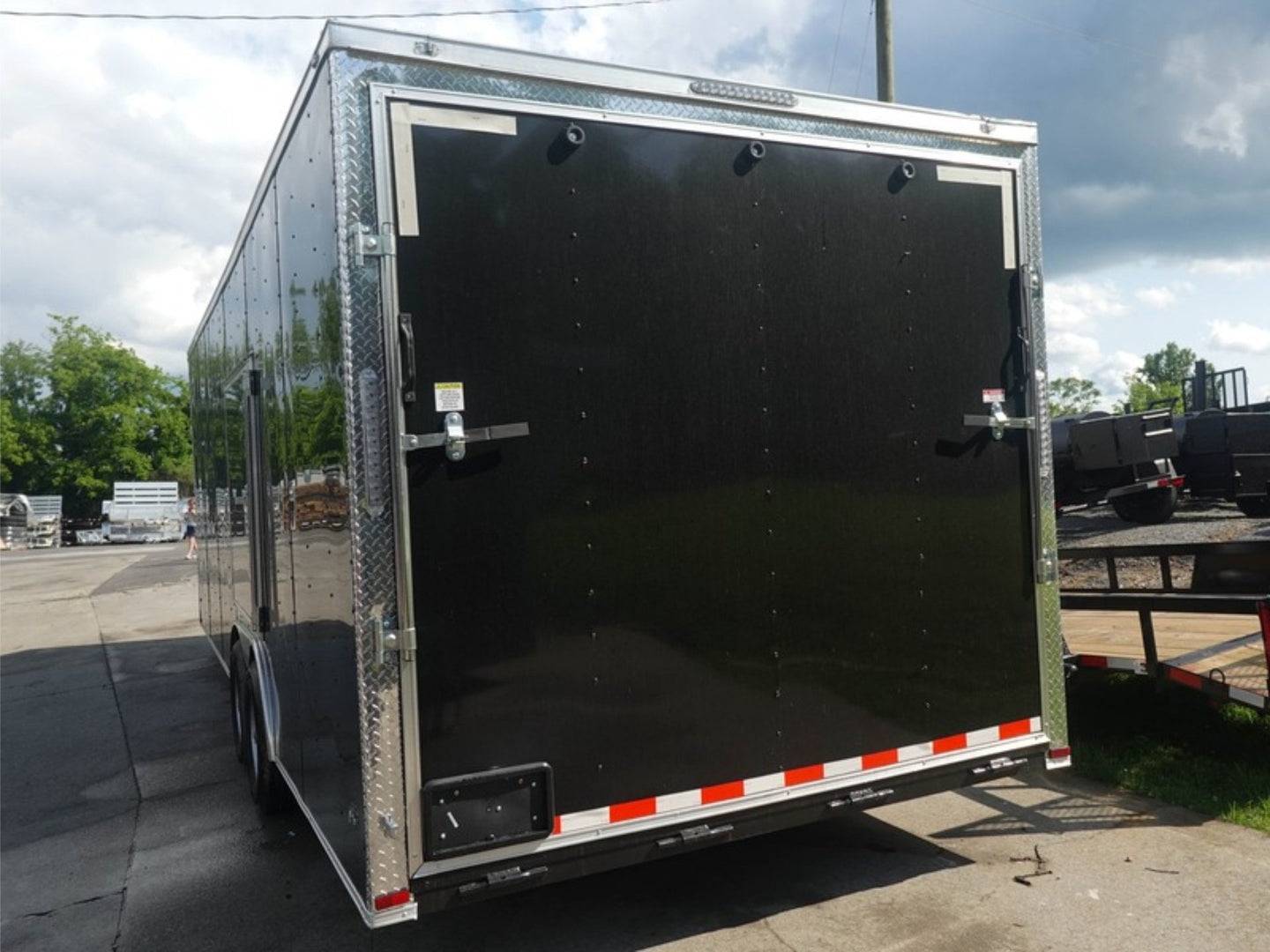 8.5X24 Black Enclosed Trailer (2) 5,200lb Axles Escape Door Left Rear