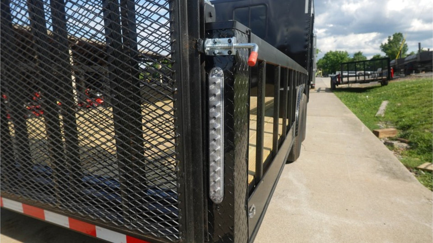 8.5x24 Black W/Black Out Hybrid Enclosed Trailer V-Nose (2) 7,000lb With Rails LED Light