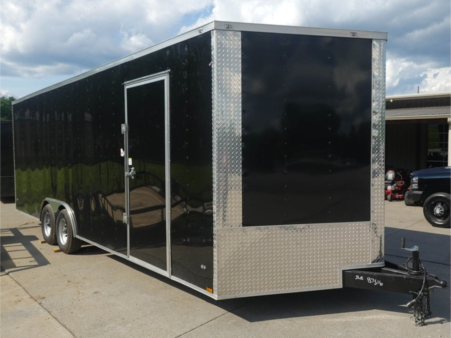 8.5X24 Black Enclosed Trailer (2) 5,200lb Axles Escape Door Front Right