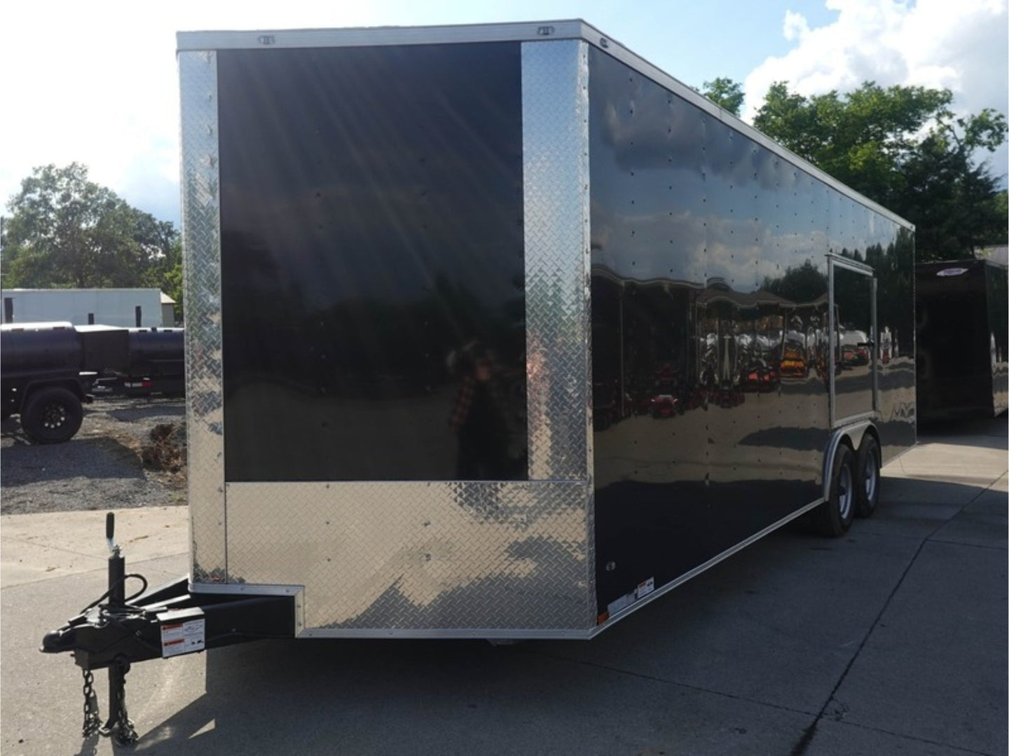 8.5X24 Black Enclosed Trailer (2) 5,200lb Axles Escape Door Front Left