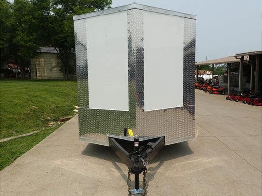 7x16 Tandem White V - Nose Hybrid Enclosed Trailer - SLE Equipment - 2
