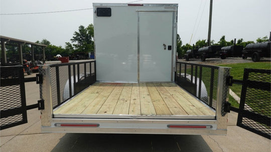 7x16 Tandem White V - Nose Hybrid Enclosed Trailer - SLE Equipment - 9