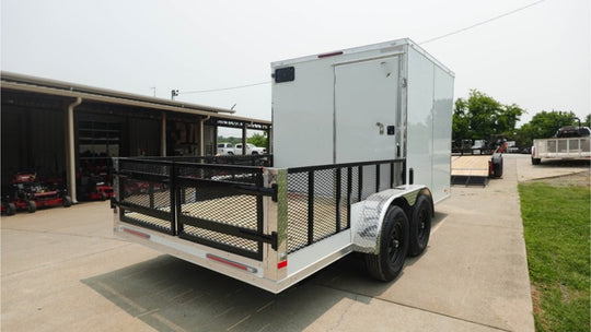 7x16 Tandem White V - Nose Hybrid Enclosed Trailer - SLE Equipment - 11