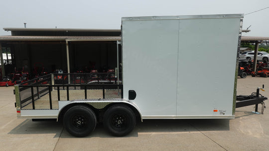 7x16 Tandem White V - Nose Hybrid Enclosed Trailer - SLE Equipment - 12