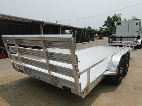 7' x 18' All Aluminum Utility Trailer Dual Axle Straight Deck - SLE Equipment - 7