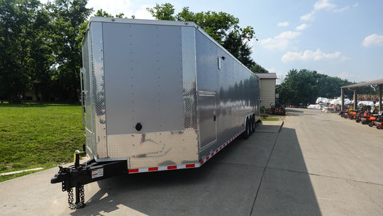8.5' x 32' Silver Enclosed Trailer (3) 7,000LB Axles - SLE Equipment - 1