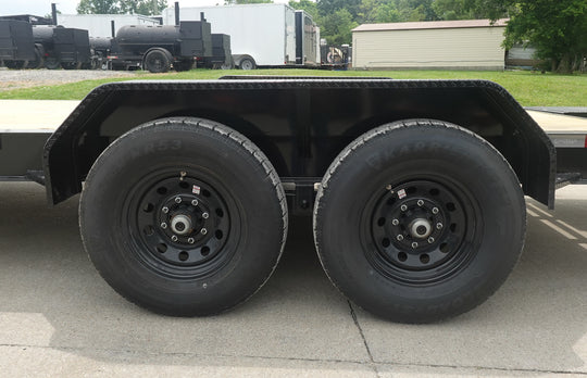 7x20 Gooseneck Equipment Trailer (2) 7K Axles Left Side Axles