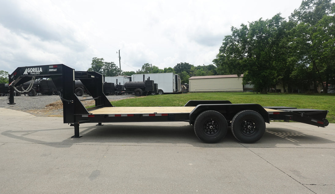 7x20 Gooseneck Equipment Trailer (2) 7K Axles Front Left Side