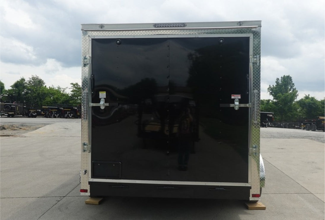 7X12 V-Nose Enclosed Cargo Trailer Rear