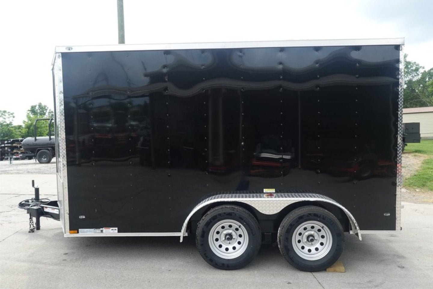 7X12 V-Nose Enclosed Cargo Trailer Left Side