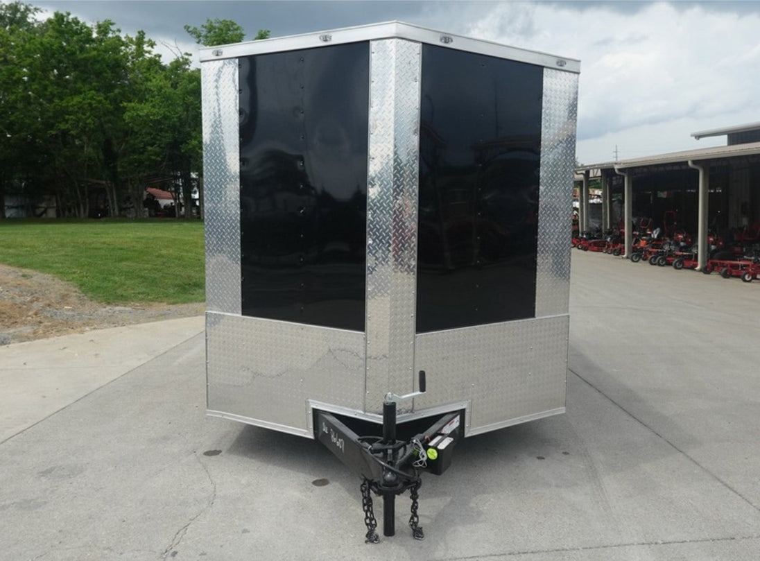 7X12 V-Nose Enclosed Cargo Trailer Front  