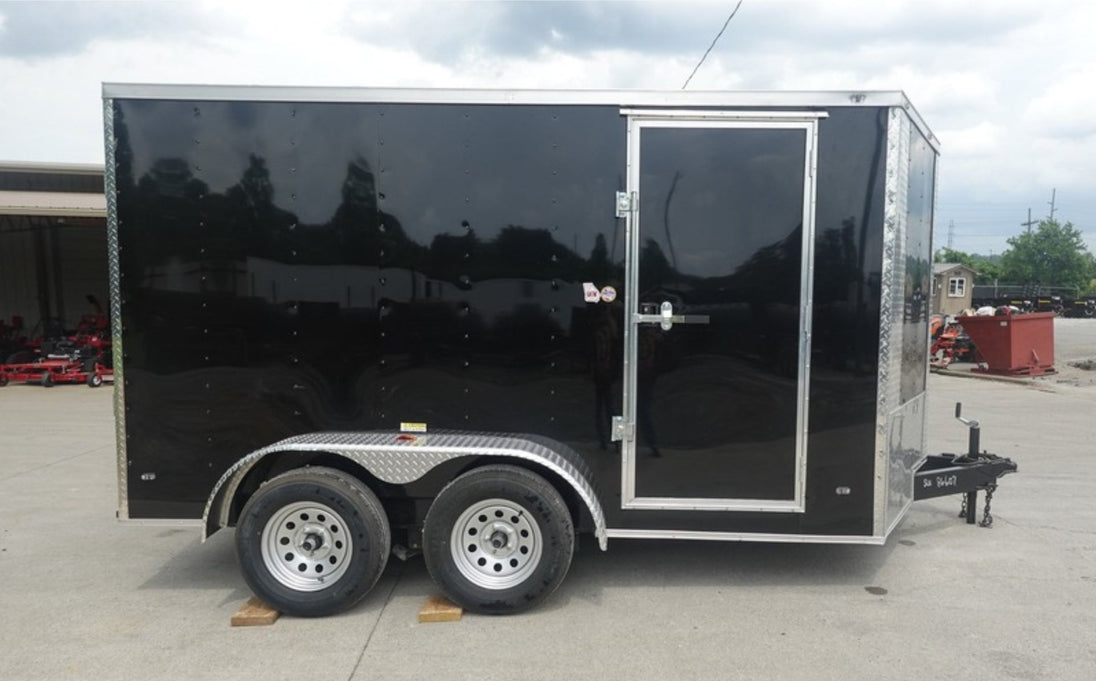 7X12 V-Nose Enclosed Cargo Trailer Right Side