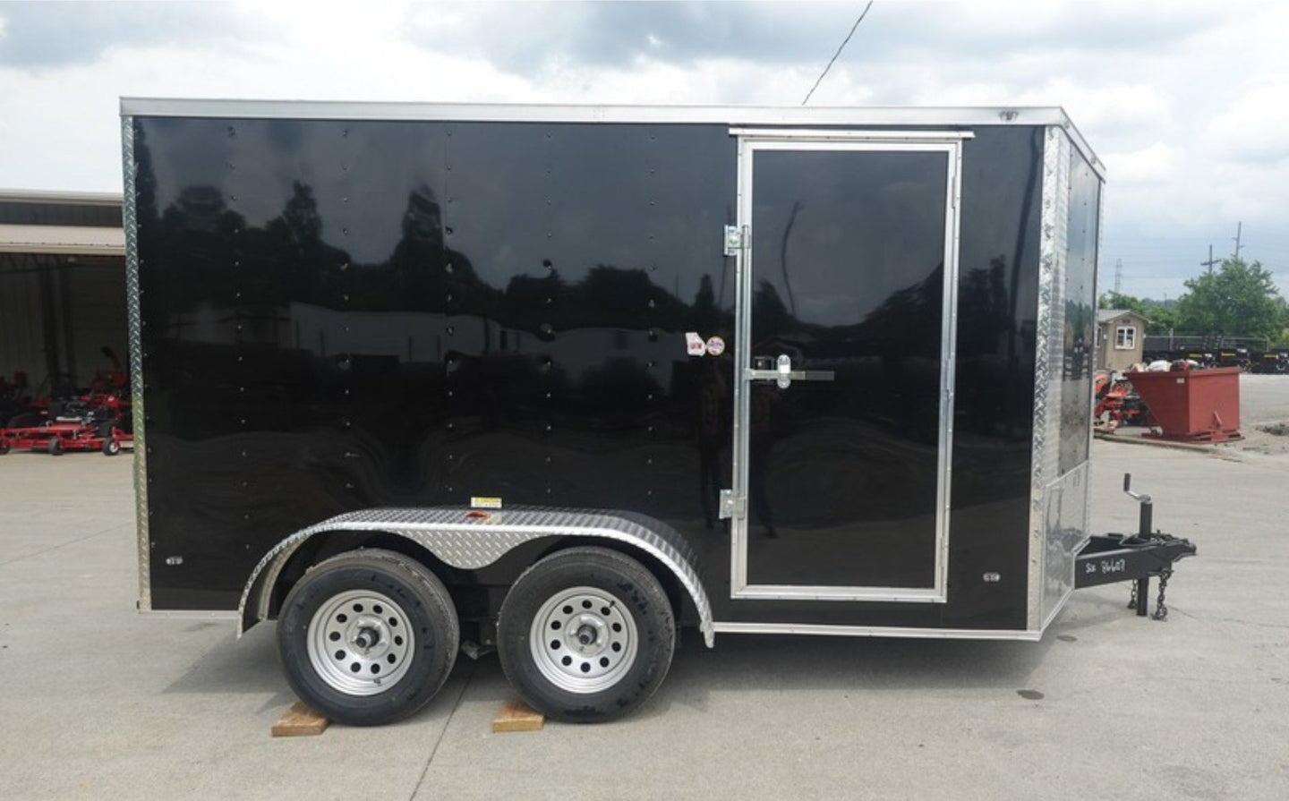 7X12 V-Nose Enclosed Cargo Trailer Right Side