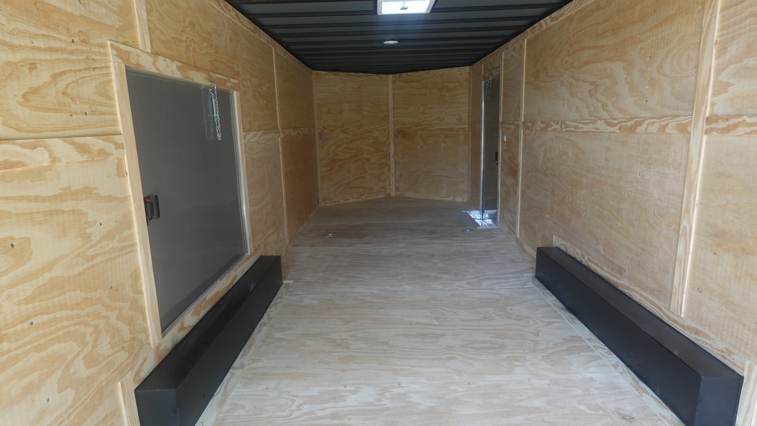 8.5X24 Black Enclosed Trailer (2) 5,200lb Axles Escape Door Inside Front