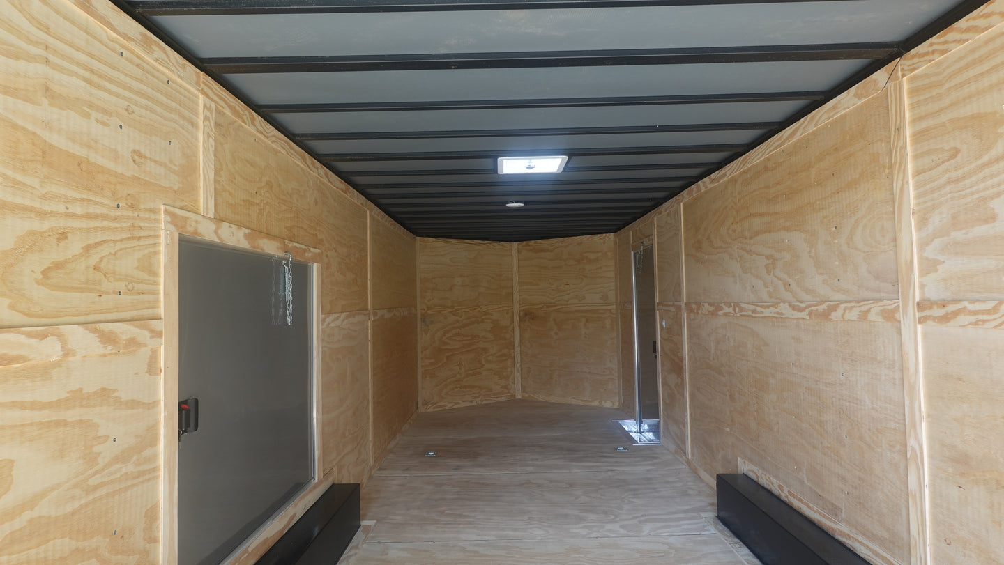 8.5X24 Black Enclosed Trailer (2) 5,200lb Axles Escape Door Inside Front