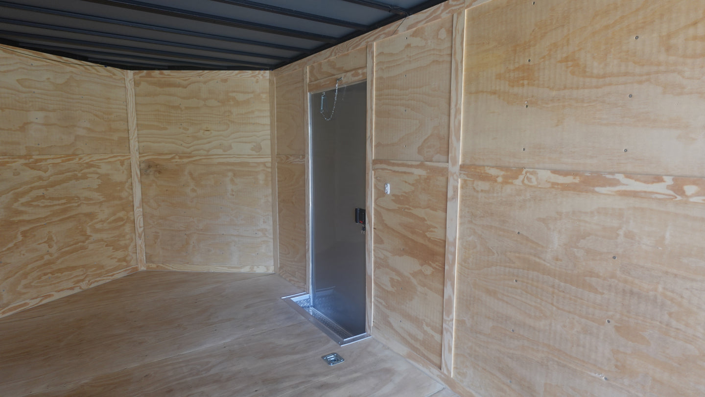 8.5X24 Black Enclosed Trailer (2) 5,200lb Axles Escape Door Right Side Door