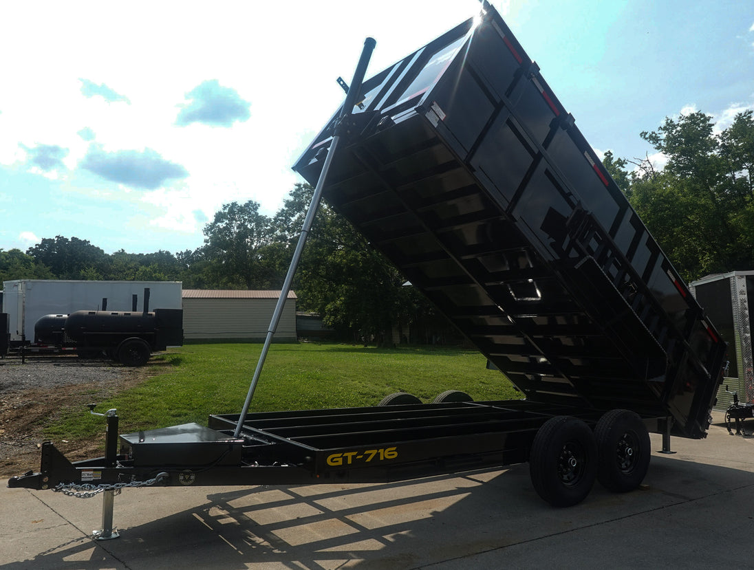 7x16 Telescopic Dump Trailer with 4ft Sides (2) 7K Axles 14k GVWR - SLE Equipment - 10