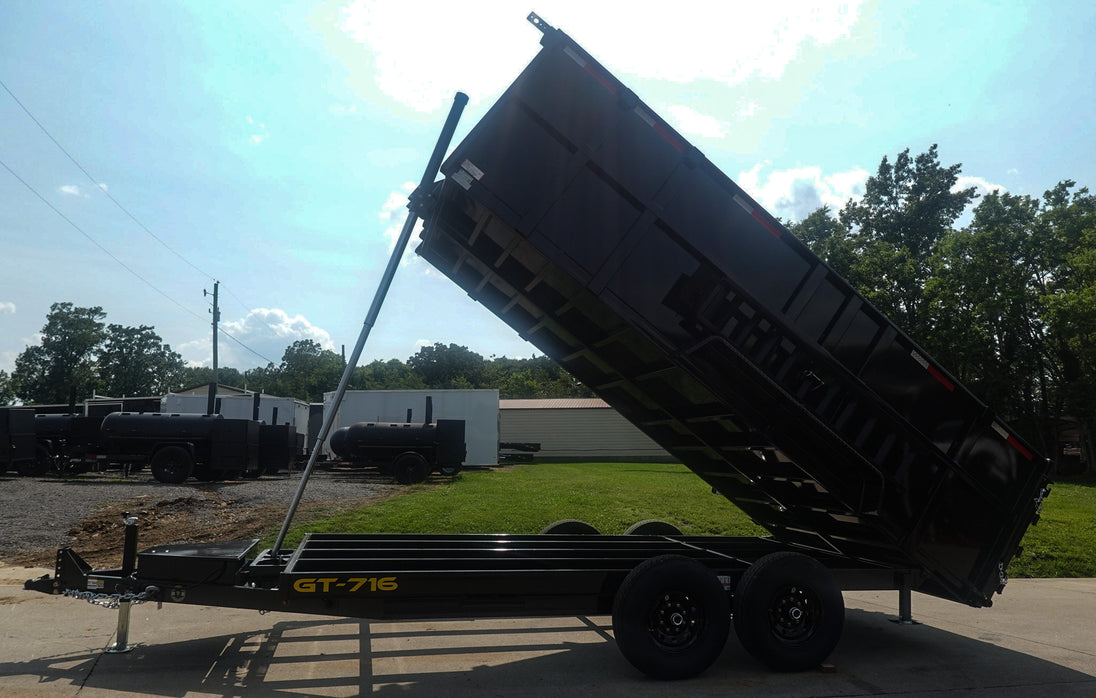 7x16 Telescopic Dump Trailer with 4ft Sides (2) 7K Axles 14k GVWR - SLE Equipment - 8