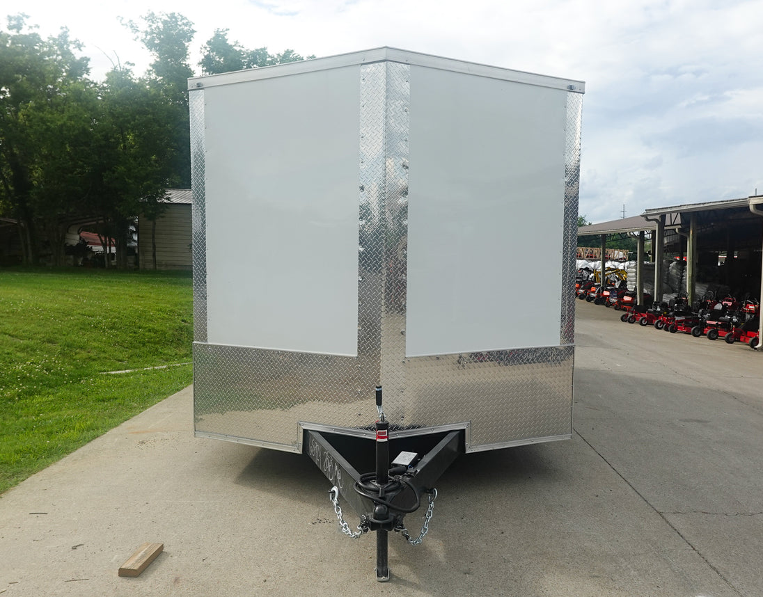 8.5x20 White Enclosed Trailer (2) 5200LB With 7 Interior Height Front
