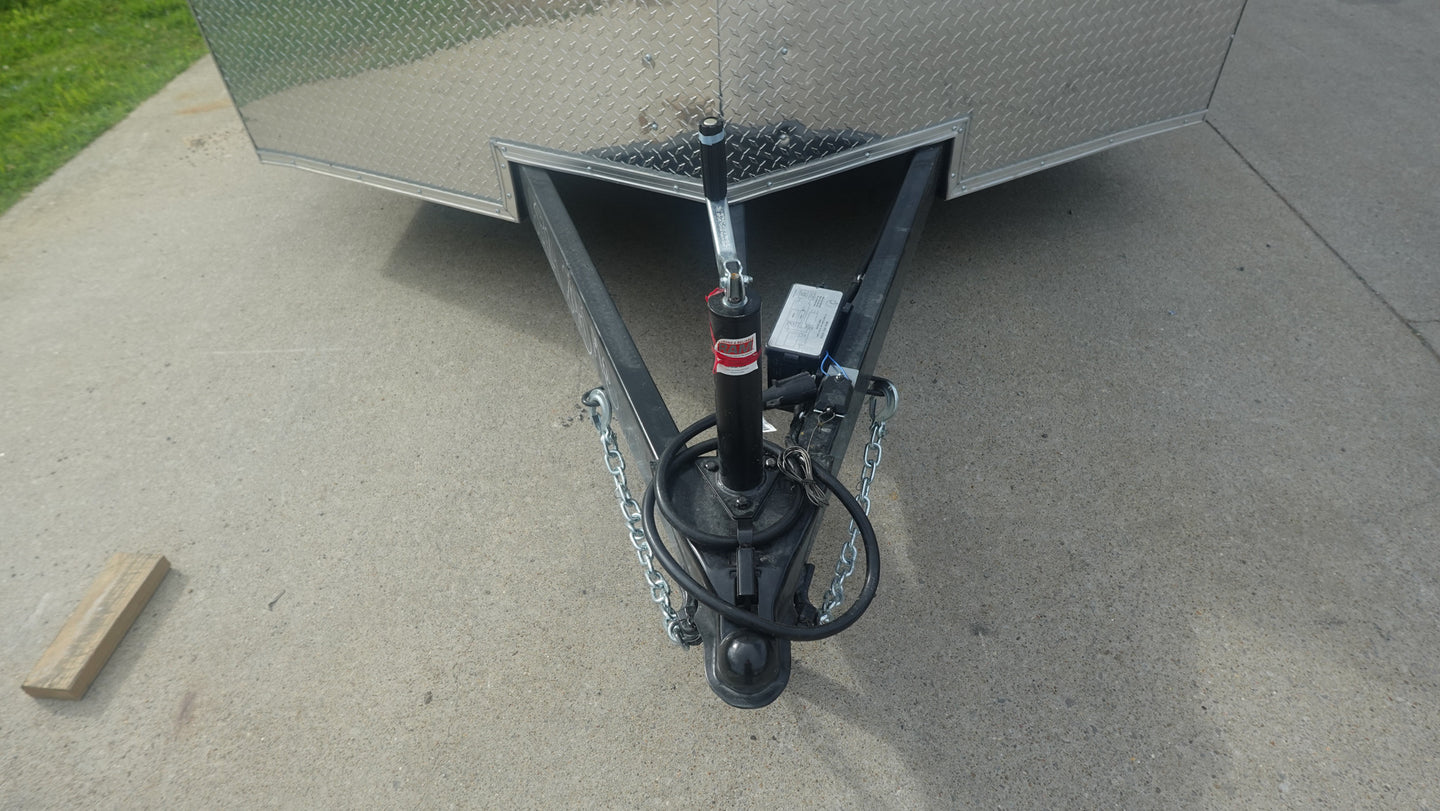 8.5x20 White Enclosed Trailer (2) 5200LB With 7 Interior Height Hitch