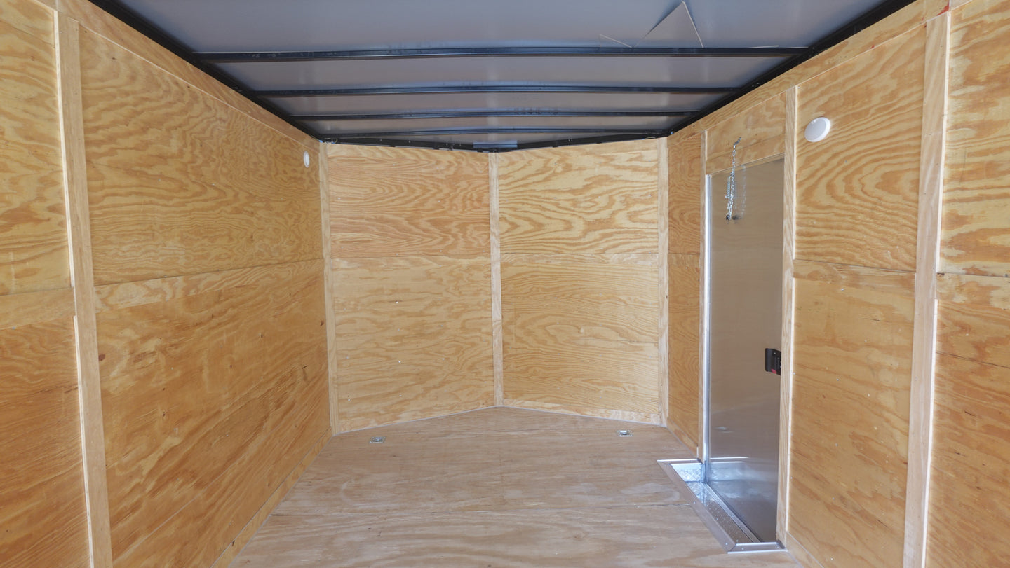 8.5x20 White Enclosed Trailer (2) 5200LB With 7 Interior Height Inside Front