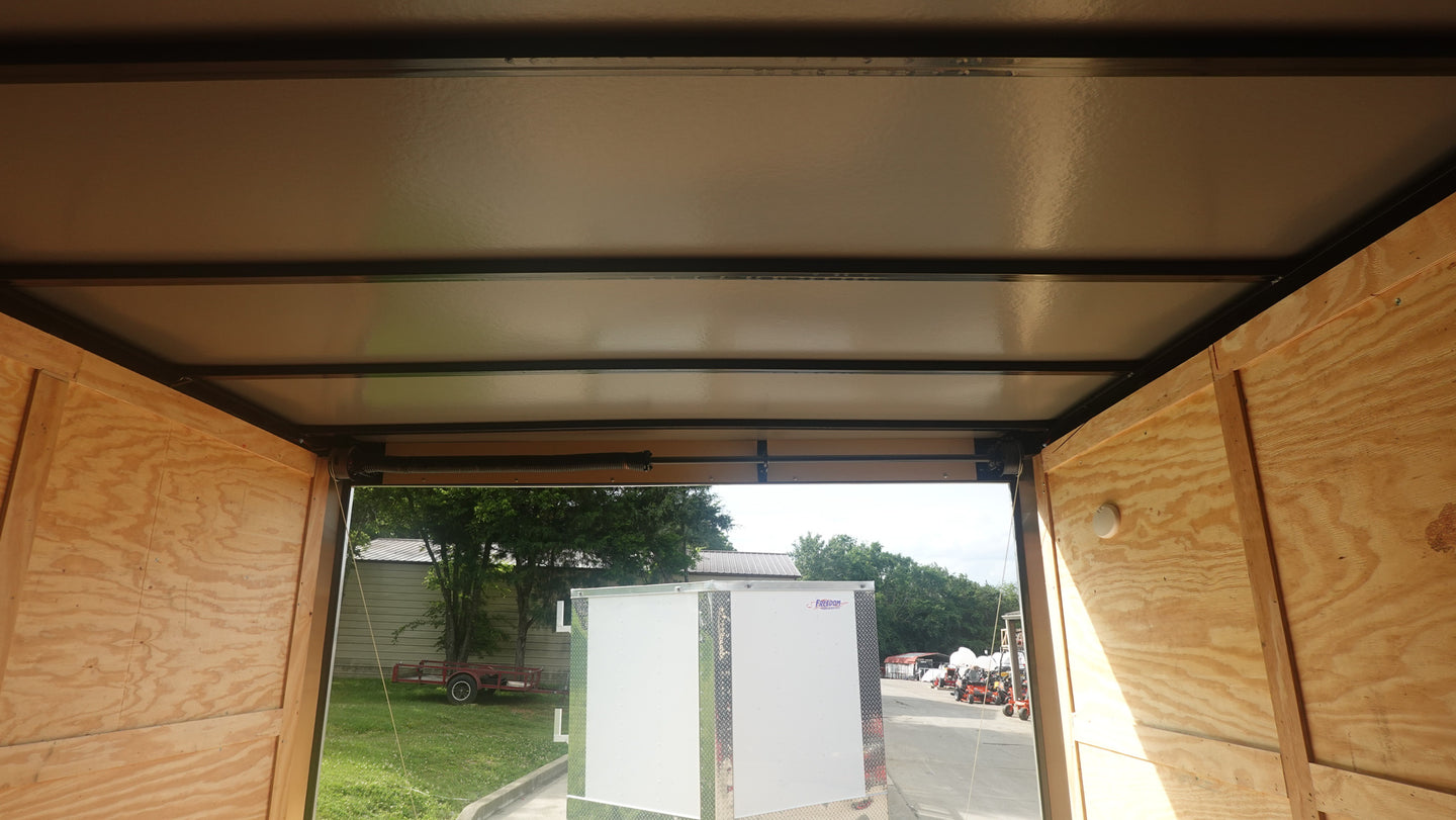 8.5x20 White Enclosed Trailer (2) 5200LB With 7 Interior Height Rear Spring Assist