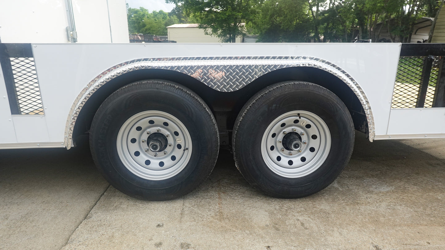 8.5' x 20' White V-Nose Hybrid Enclosed Trailer – Dual 7K Axles 