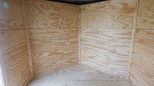 8.5' x 20' White V-Nose Hybrid Enclosed Trailer – Dual 7K Axles Inside Front