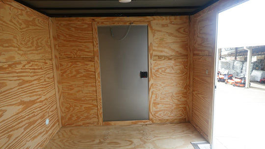 8.5' x 20' White V-Nose Hybrid Enclosed Trailer – Dual 7K Axles Rear Door