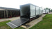 8.5x42 White With Black Out Trim Gooseneck King Pin Fifth Wheel Enclosed Trailer (3) 8K Rear Right View