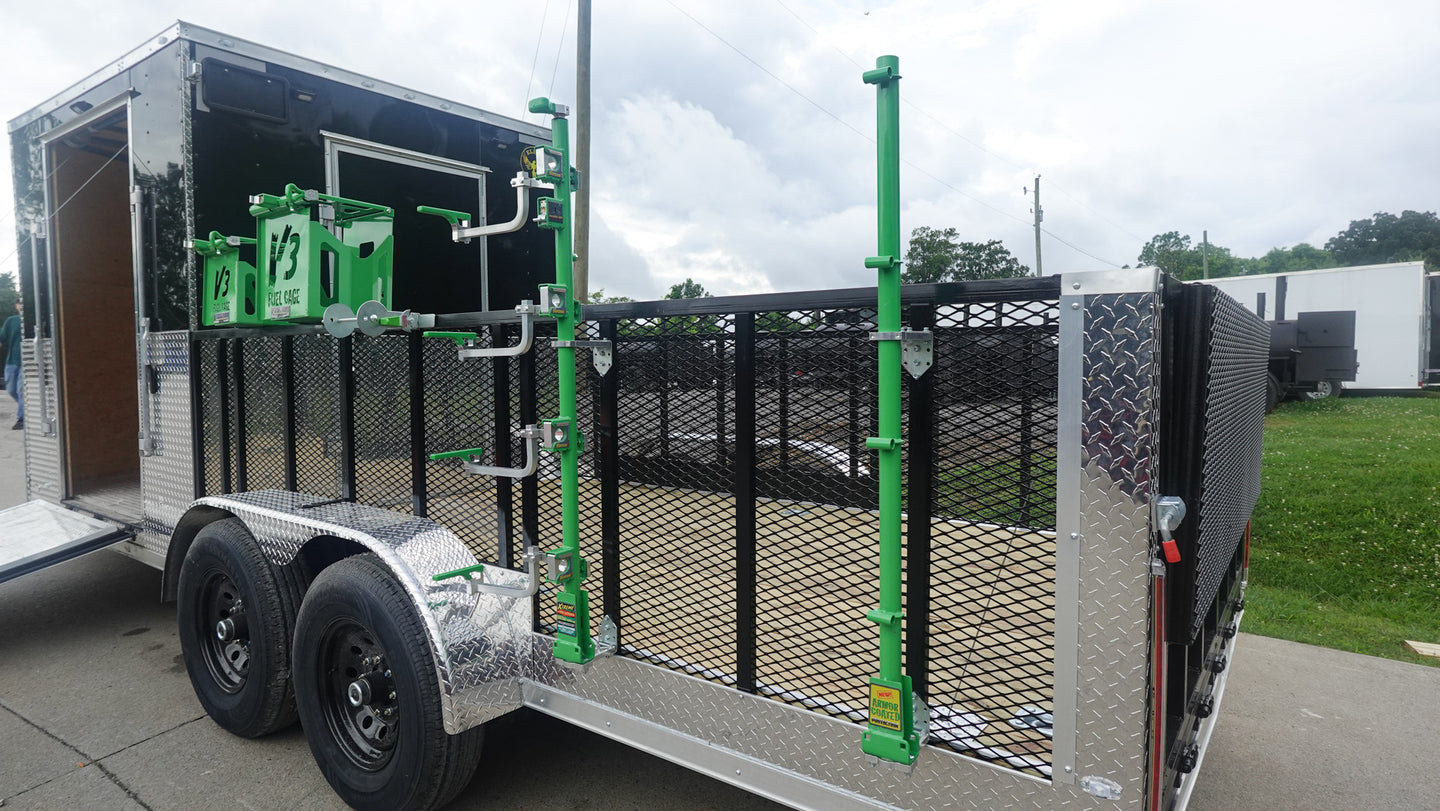 7x20 Black Hybrid Enclosed Trailer ATP Floor (2) 7K Axles String Trimmer Rack