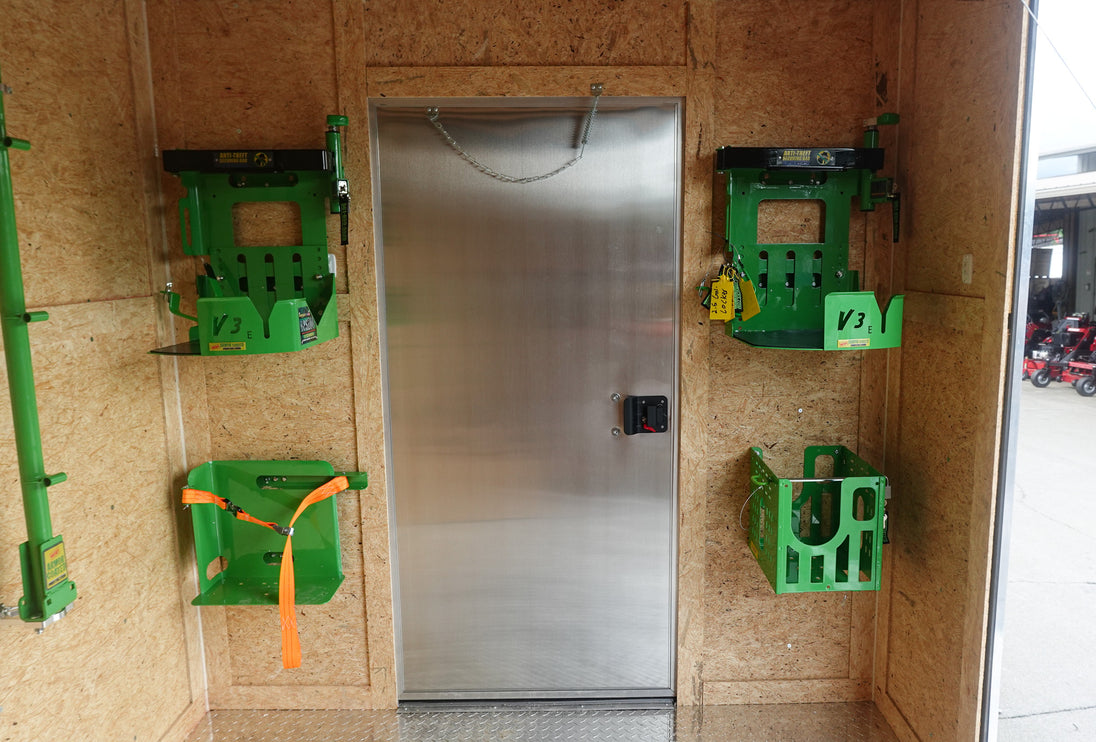 7x20 Black Hybrid Enclosed Trailer ATP Floor (2) 7K Axles Blower, Chainsaw and Cooler Rack