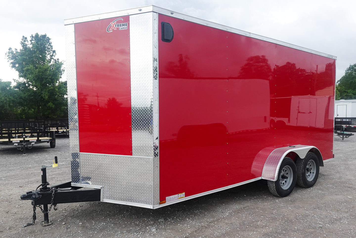 7x16 Red V - Nose Enclosed Trailer (2) 3,500lb Axles 7ft Interior - SLE Equipment - 2