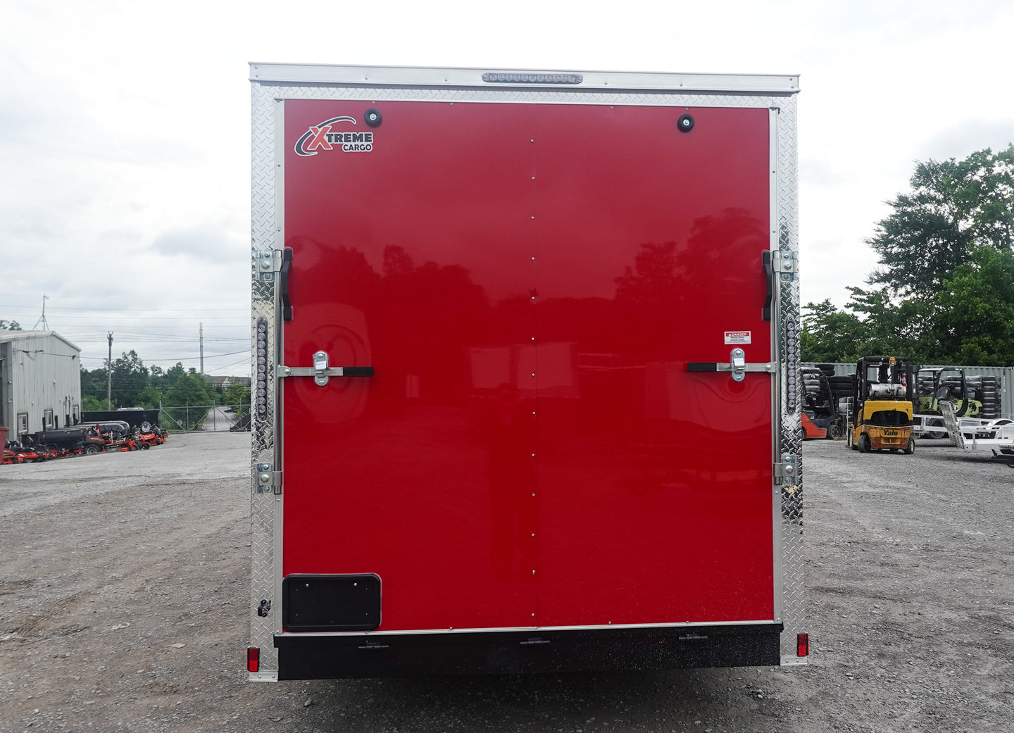 7x16 Red V - Nose Enclosed Trailer (2) 3,500lb Axles 7ft Interior - SLE Equipment - 8