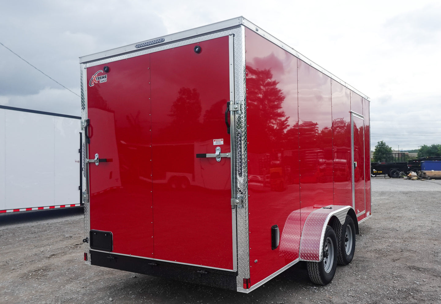 7x16 Red V - Nose Enclosed Trailer (2) 3,500lb Axles 7ft Interior - SLE Equipment - 5