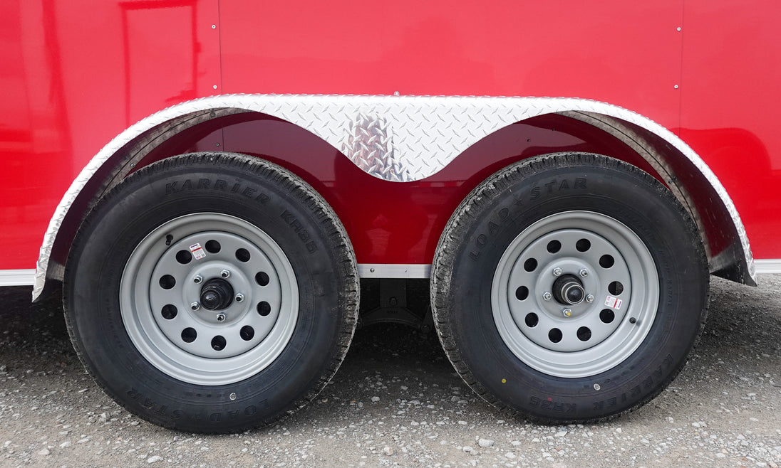 7x16 Red V - Nose Enclosed Trailer (2) 3,500lb Axles 7ft Interior - SLE Equipment - 9