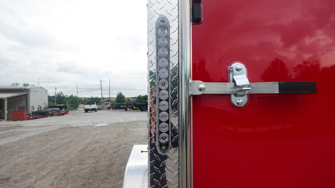 7x16 Red V - Nose Enclosed Trailer (2) 3,500lb Axles 7ft Interior - SLE Equipment - 10