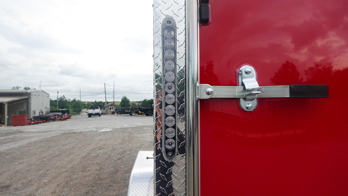 7x16 Red V - Nose Enclosed Trailer (2) 3,500lb Axles 7ft Interior - SLE Equipment - 10