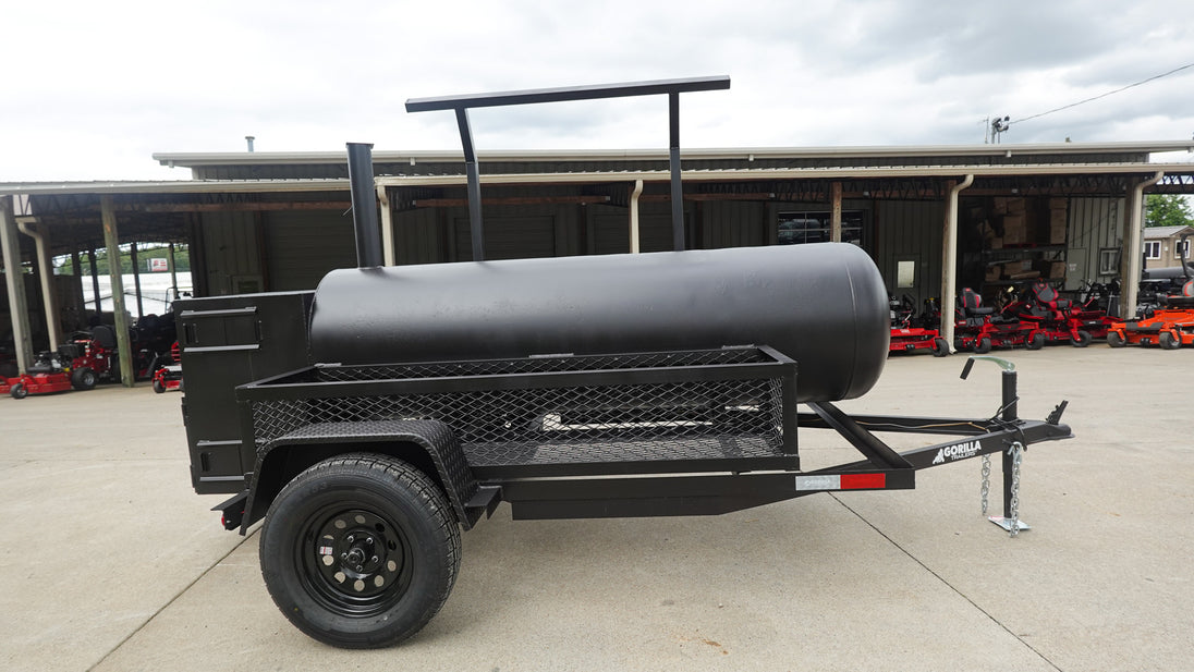 330 GAL Smoker Single Door With CounterWeight with Double Racks Firewood Basket