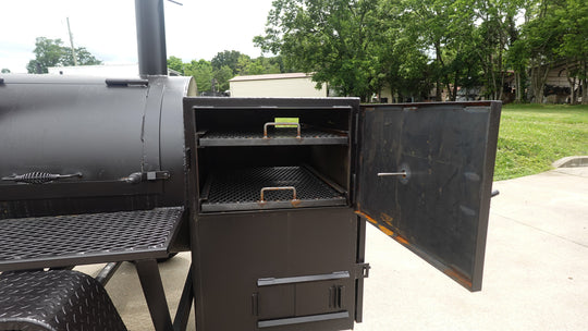 330 GAL Smoker Single Door With CounterWeight with Double Racks Warmer Box Top Rack