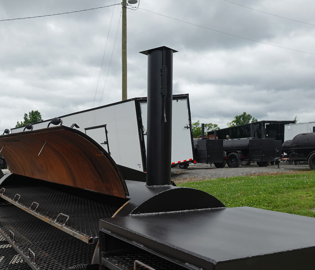 330 GAL Smoker Single Door With CounterWeight with Double Racks Smoke Outlet