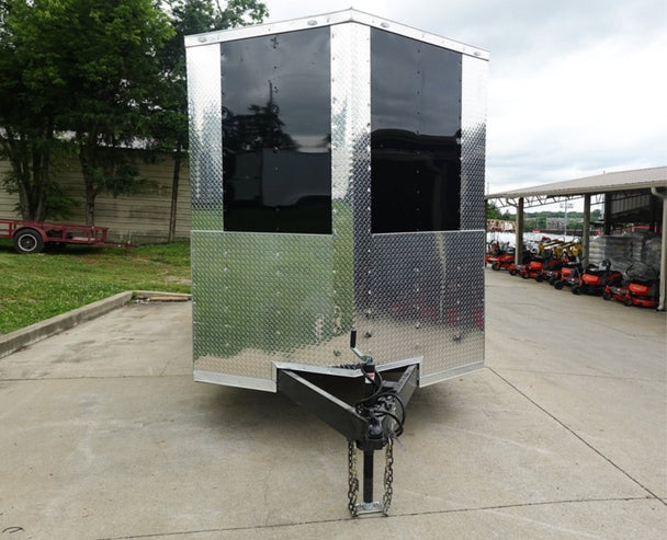 7x20 Black Hybrid Enclosed Trailer ATP Floor (2) 7K Axles Front