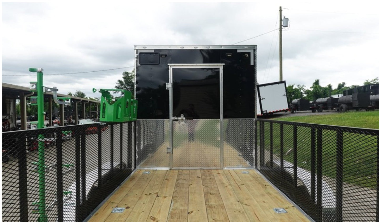 7x20 Black Hybrid Enclosed Trailer ATP Floor (2) 7K Axles Rear Door