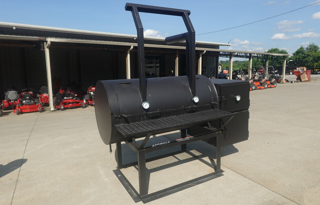 250  Gal  Patio Grill  Smoker Single Door With CounterWeight Front Side