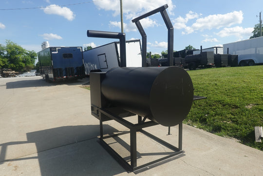 250  Gal  Patio Grill  Smoker Single Door With CounterWeight Side Rear