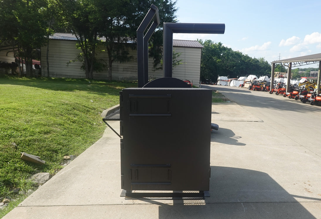 250  Gal  Patio Grill  Smoker Single Door With CounterWeight Warmer Box