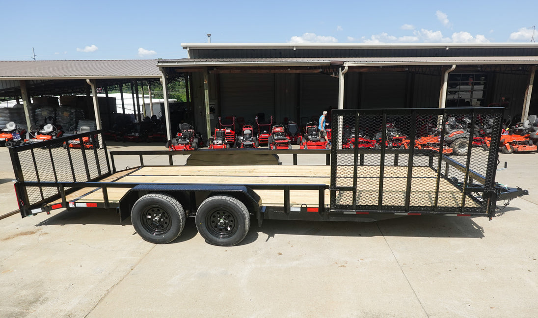 7x20 Dovetail Utility Trailer with Side Gate (2) 3,500lb Axles 7K GVWR - SLE Equipment - 1